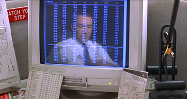 Lester depicted as a prisoner inside a monitor